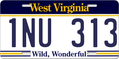 WV license plate 1NU313
