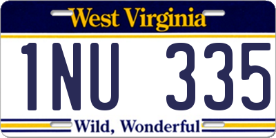 WV license plate 1NU335
