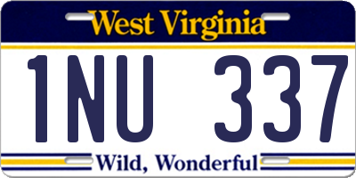 WV license plate 1NU337