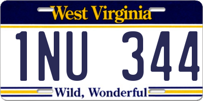 WV license plate 1NU344