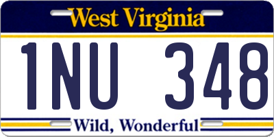 WV license plate 1NU348