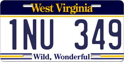 WV license plate 1NU349