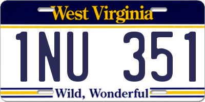 WV license plate 1NU351