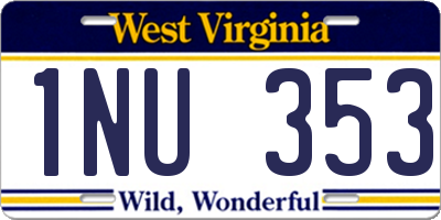 WV license plate 1NU353