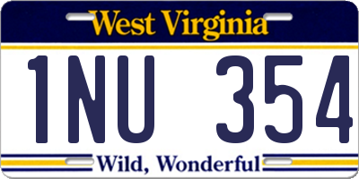 WV license plate 1NU354