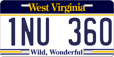 WV license plate 1NU360