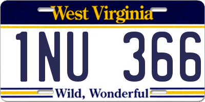 WV license plate 1NU366