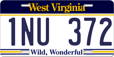 WV license plate 1NU372