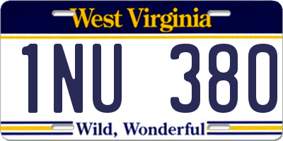 WV license plate 1NU380