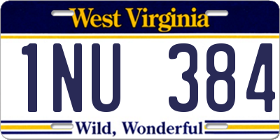 WV license plate 1NU384