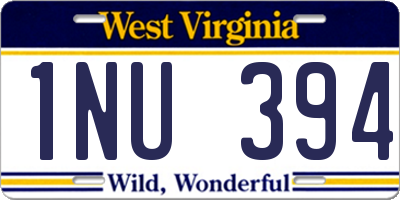 WV license plate 1NU394