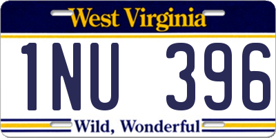 WV license plate 1NU396