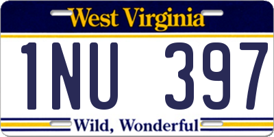 WV license plate 1NU397