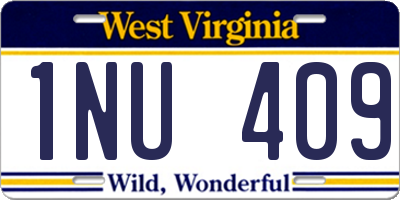 WV license plate 1NU409