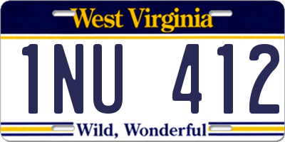 WV license plate 1NU412