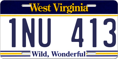 WV license plate 1NU413