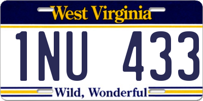 WV license plate 1NU433