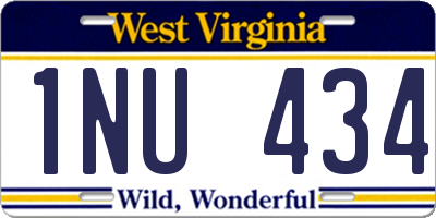 WV license plate 1NU434