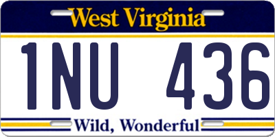 WV license plate 1NU436