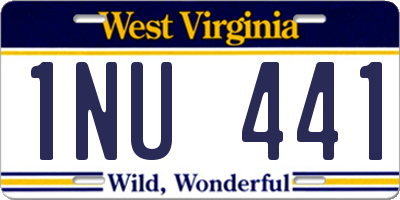 WV license plate 1NU441