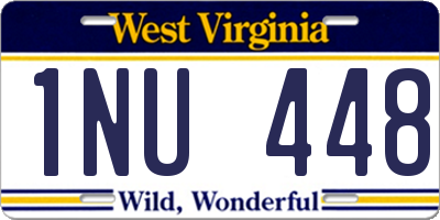 WV license plate 1NU448