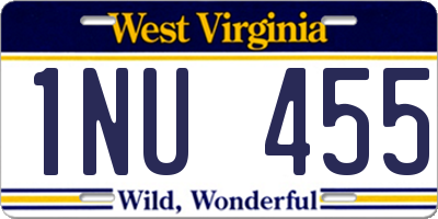 WV license plate 1NU455