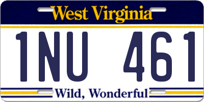 WV license plate 1NU461