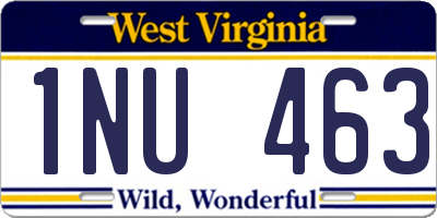 WV license plate 1NU463