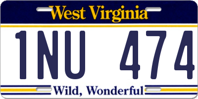 WV license plate 1NU474