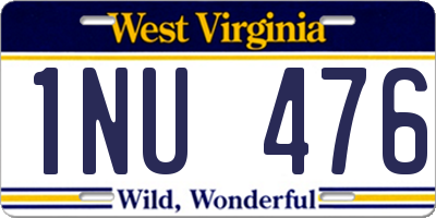 WV license plate 1NU476