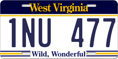 WV license plate 1NU477