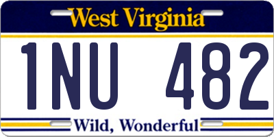 WV license plate 1NU482
