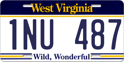 WV license plate 1NU487