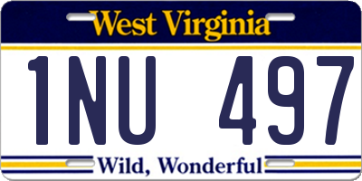 WV license plate 1NU497