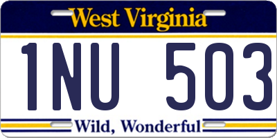 WV license plate 1NU503