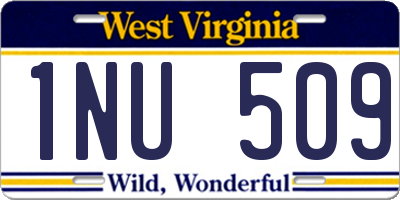 WV license plate 1NU509
