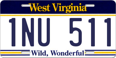 WV license plate 1NU511