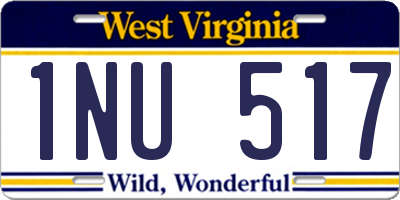 WV license plate 1NU517
