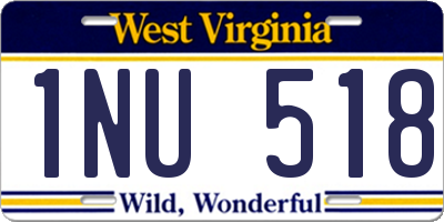 WV license plate 1NU518