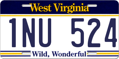 WV license plate 1NU524