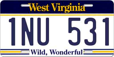 WV license plate 1NU531