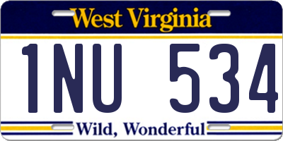 WV license plate 1NU534