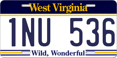 WV license plate 1NU536
