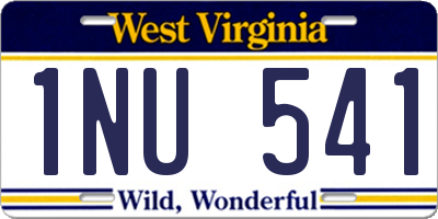 WV license plate 1NU541