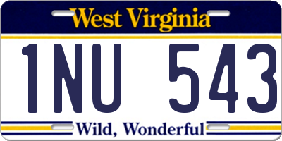 WV license plate 1NU543