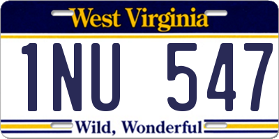 WV license plate 1NU547