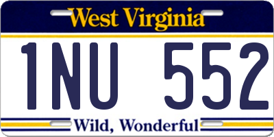 WV license plate 1NU552