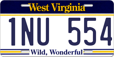 WV license plate 1NU554