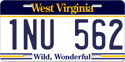 WV license plate 1NU562