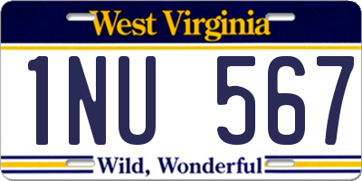 WV license plate 1NU567